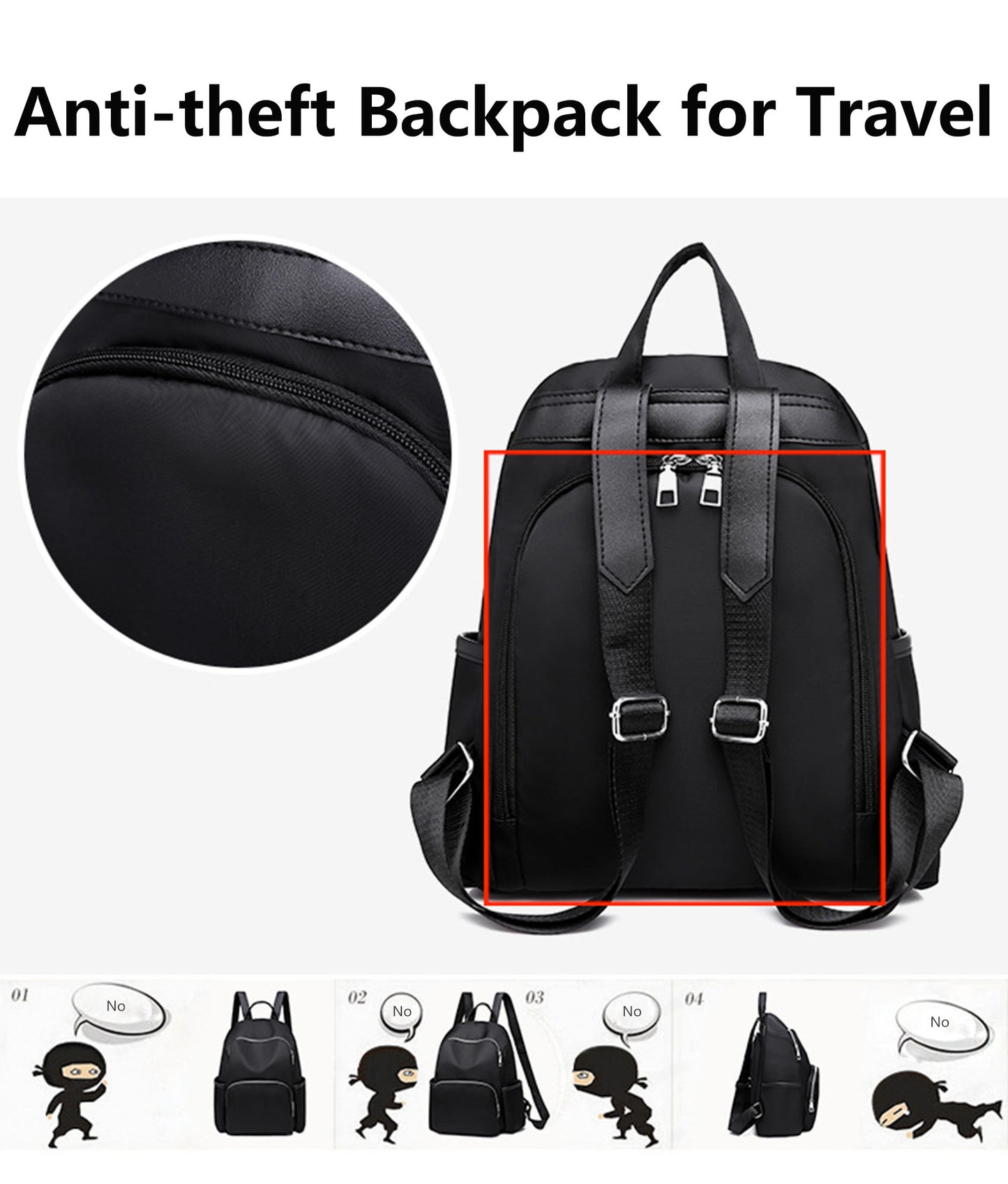 Anti-theft small backpack for travel,school oxford nylon backpack