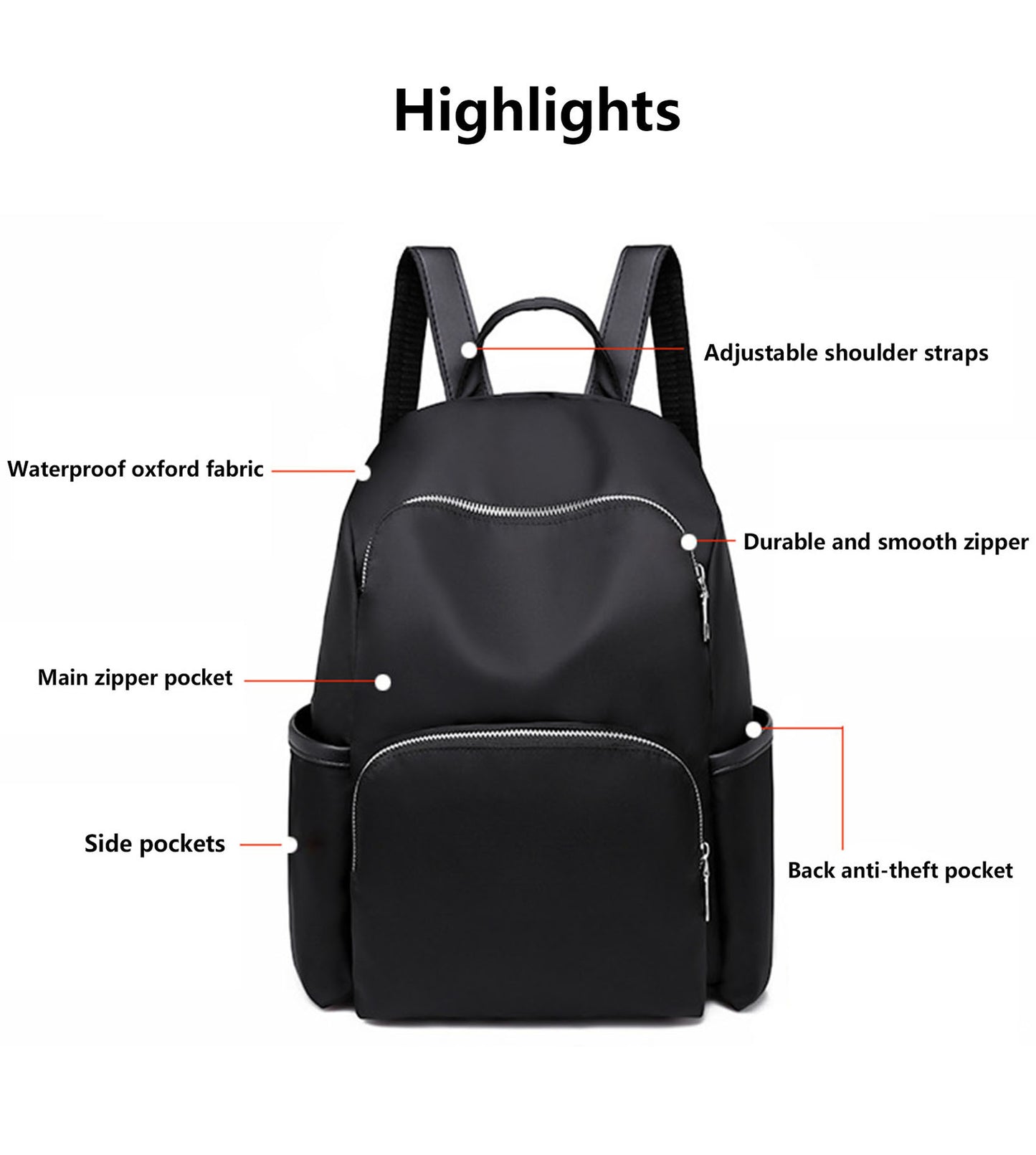 Anti-theft small backpack for travel,school oxford nylon backpack