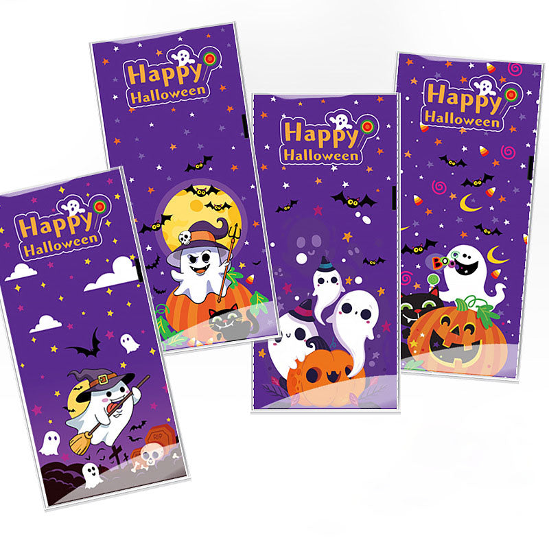 100pcs Halloween theme printed opp biscuits candies bakery gift wrap bags 10.6*4.9 inches