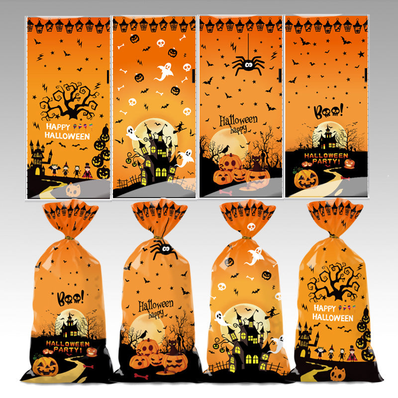 100pcs Halloween theme printed opp biscuits candies bakery gift wrap bags 10.6*4.9 inches