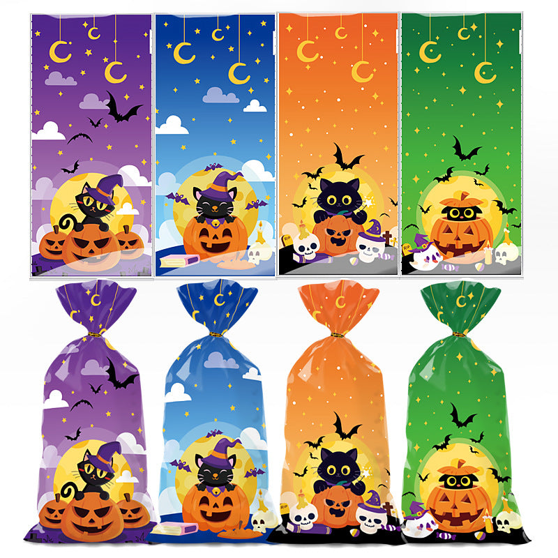 100pcs Halloween theme printed opp biscuits candies bakery gift wrap bags 10.6*4.9 inches