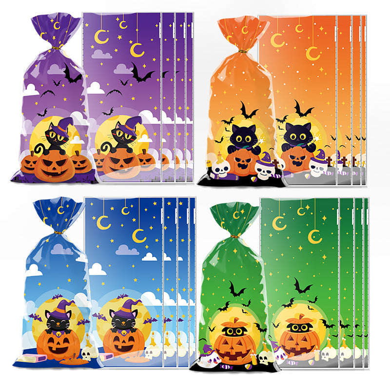 100pcs Halloween theme printed opp biscuits candies bakery gift wrap bags 10.6*4.9 inches