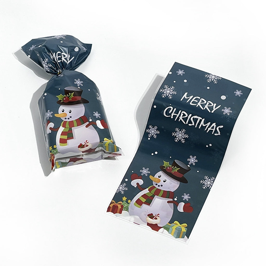 100pcs Merry Christmas theme printed opp biscuits candies bakery gift wrap bags 10.6*5.1 inches