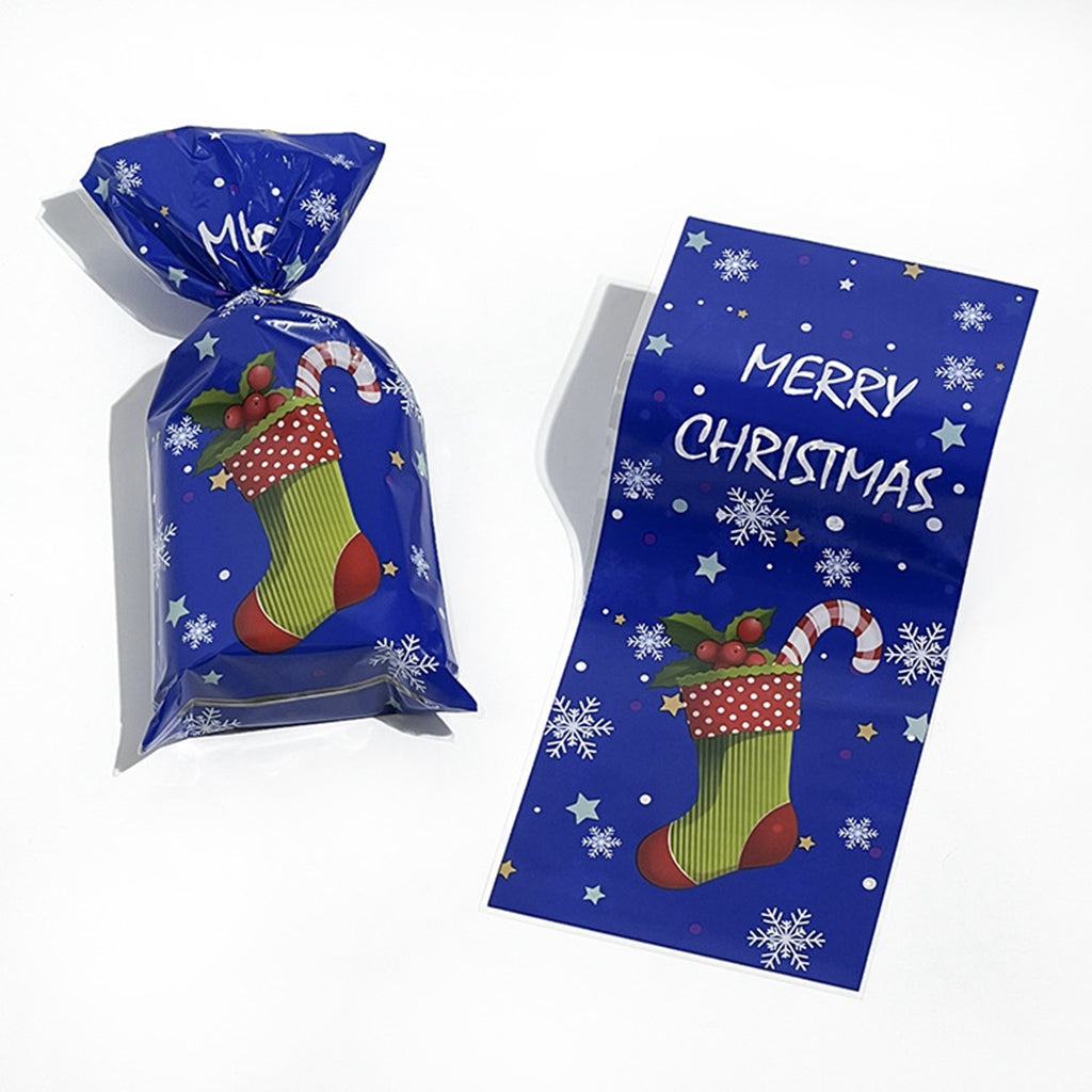 100pcs Merry Christmas theme printed opp biscuits candies bakery gift wrap bags 10.6*5.1 inches