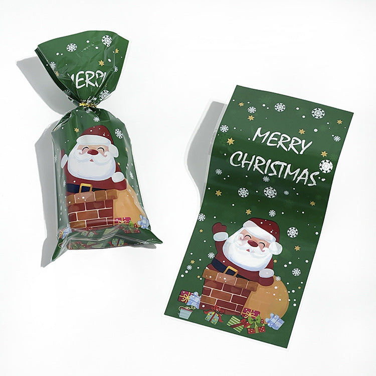 100pcs Merry Christmas theme printed opp biscuits candies bakery gift wrap bags 10.6*5.1 inches