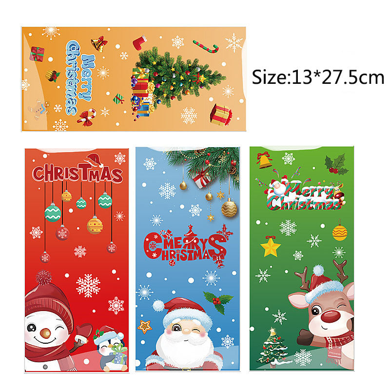 100pcs Merry Christmas theme printed opp biscuits candies bakery gift wrap bags 10.6*5.1 inches