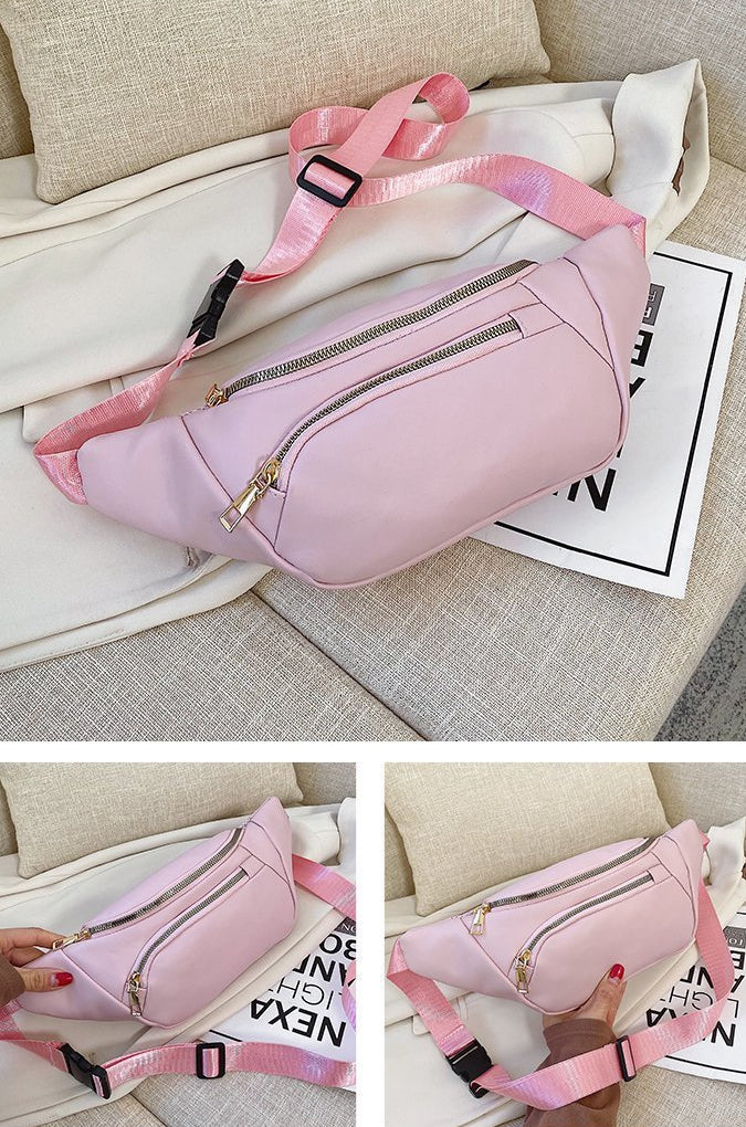 Trendy Pu leather fanny waist pack purse for women teens daily outings