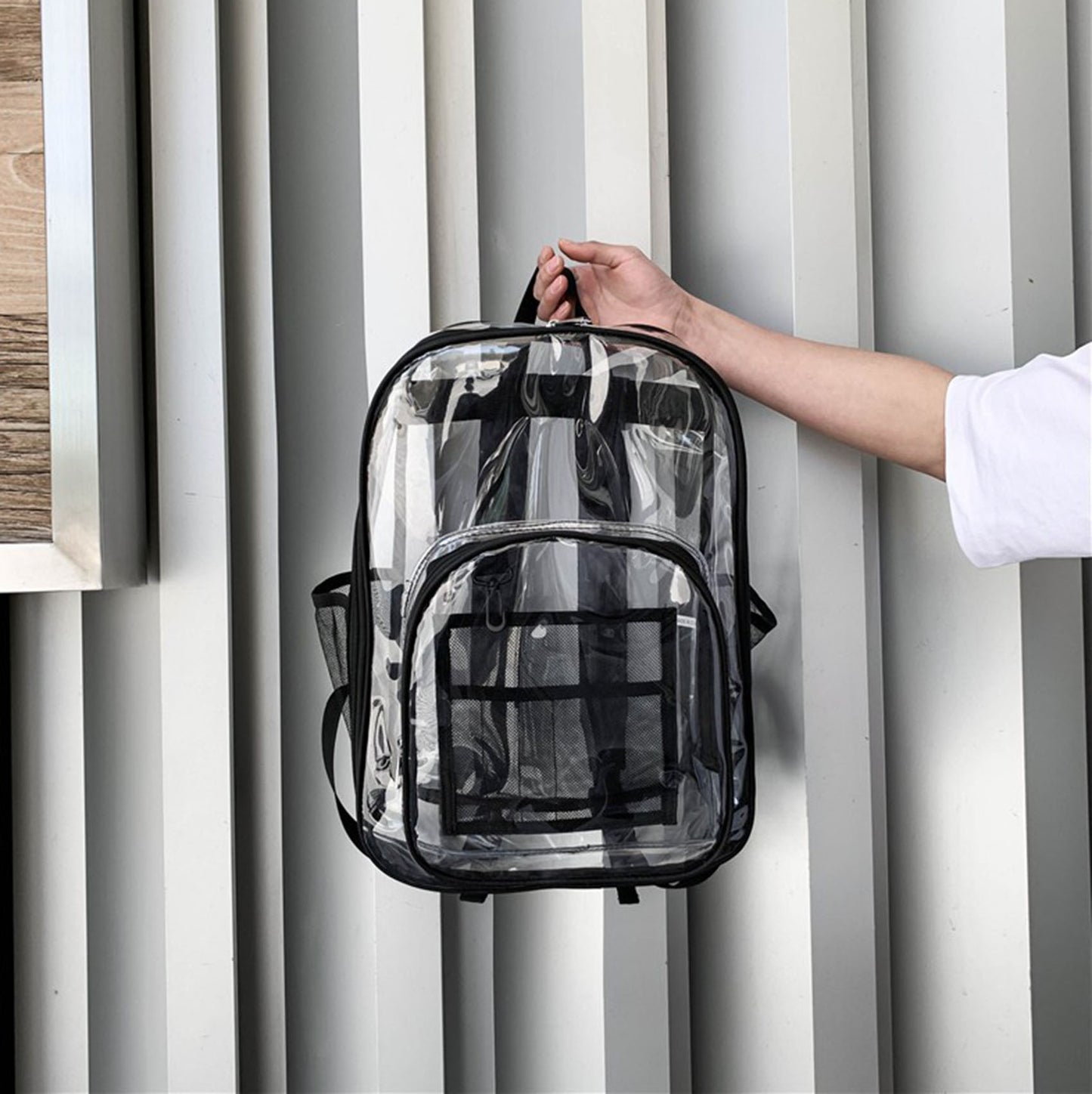 Approved stadium clear school bag heavy duty clear backpack for sports concerts, 0.4MM PVC